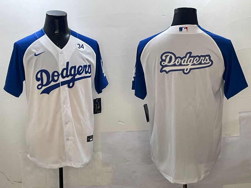 Men Los Angeles Dodgers Blank White blue Game 2025 Nike MLB Jersey style 19